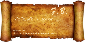 Fábján Bodor névjegykártya