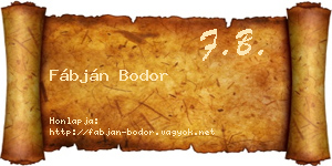 Fábján Bodor névjegykártya